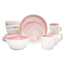 Load image into Gallery viewer, Pinch Pink Stoneware 16 Piece Dinnerware Set, Service For 4 [Online Only]
