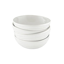 Load image into Gallery viewer, Lines White Stoneware Cereal Bowl, Set of 4 [Online Only]
