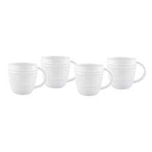 Load image into Gallery viewer, Lines White Stoneware Mug, Set of 4 [Online Only]
