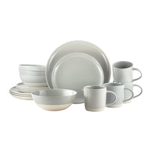 Load image into Gallery viewer, Shell Bisque Grey Porcelain 16 Piece Dinnerware Set, Service For 4 [Online Only]
