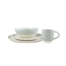Load image into Gallery viewer, Shell Bisque Grey Porcelain 4 Piece Dinnerware Set, Service For 1 [Online Only]
