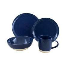 Load image into Gallery viewer, Shell Bisque Indigo Porcelain 4 Piece Dinnerware Set, Service For 1 [Online Only]
