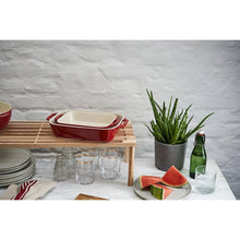 Load image into Gallery viewer, 2 Piece Ceramic Stoneware Baking Dish Set in Cherry Red / Ivory [Online Only]
