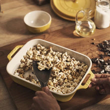Load image into Gallery viewer, 2 Piece Ceramic Stoneware Bakeware Casserole Baking Dish Set in Yellow / Ivory [Online Only]
