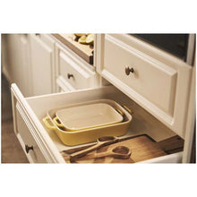 Load image into Gallery viewer, 2 Piece Ceramic Stoneware Bakeware Casserole Baking Dish Set in Yellow / Ivory [Online Only]
