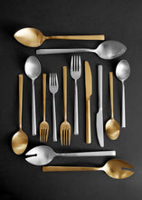 Load image into Gallery viewer, Ellsworth Matte Gold Stainless Steel Piece Salad Server Set [Online Only]
