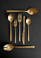 Load image into Gallery viewer, Ellsworth Matte Gold Stainless Steel Piece Salad Server Set [Online Only]
