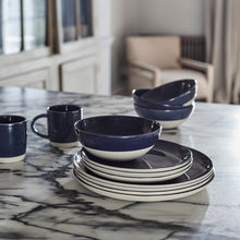 Load image into Gallery viewer, Shell Bisque Indigo Porcelain 4 Piece Dinnerware Set, Service For 1 [Online Only]
