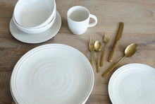 Load image into Gallery viewer, Lines White Stoneware Dinner Plate, Set of 4 [Online Only]
