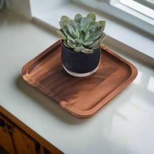 Load image into Gallery viewer, Acacia Wood Square Plates Set of 2 [Online Only]
