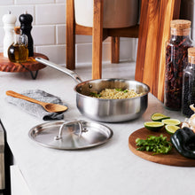 Load image into Gallery viewer, Eater x Heritage Steel 3 Quart Saucier with Lid [Online Only]
