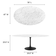 Load image into Gallery viewer, Lippa 78" Oval Faux Marble Dining Table [Online Only]
