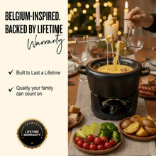 Load image into Gallery viewer, Alva Cast Enamel Fondue Set Black—8-Piece, 2 QT [Online Only]
