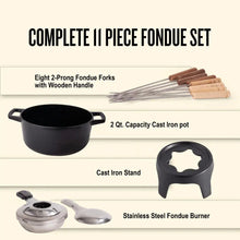 Load image into Gallery viewer, Alva Cast Enamel Fondue Set Black—8-Piece, 2 QT [Online Only]
