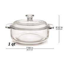 Load image into Gallery viewer, Set of 2 1-Quart Glass Dutch Oven Casserole Bakeware Baking Dishes with Lids [Online Only]

