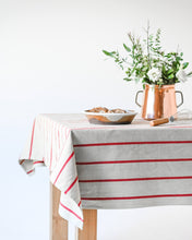 Load image into Gallery viewer, Red Stripe Linen Tablecloth [Online Only]
