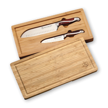 Load image into Gallery viewer, 2 Piece Santoku Knife w/Bamboo Case Set
