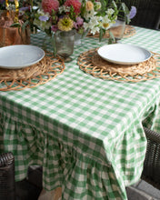 Load image into Gallery viewer, Moss Ruffled Gingham Tablecloth [Online Only]
