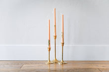 Load image into Gallery viewer, Floral Inlaid Tapered Candle in Cream Set of 3 [Online Only]
