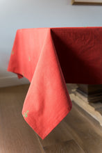 Load image into Gallery viewer, Rust Red and Green Fleur Tablecloth [Online Only]
