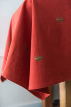 Load image into Gallery viewer, Rust Red and Green Fleur Tablecloth [Online Only]
