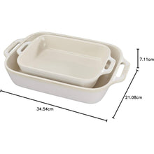 Load image into Gallery viewer, 2 Piece Ceramic Stoneware Baking Dish Set in Ivory Cream Beige [Online Only]
