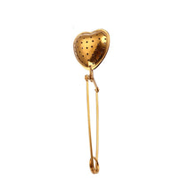 Load image into Gallery viewer, Heart-Shaped Stainless Steel Tea Infuser w/Gold Finish
