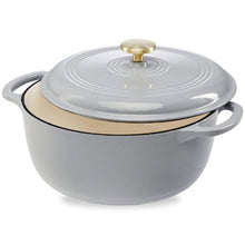 Load image into Gallery viewer, 6 Quart Large Light Grey Enamel Cast-Iron Dutch Oven Kitchen Cookware [Online Only]
