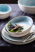 Load image into Gallery viewer, Lines Blue Stoneware Pasta Bowl, Set of 4 [Online Only]
