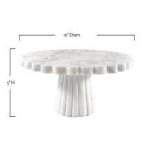 Load image into Gallery viewer, Verona Scalloped White Marble Cake Stand [Online Only]

