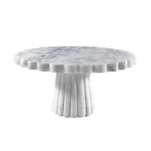 Load image into Gallery viewer, Verona Scalloped White Marble Cake Stand [Online Only]
