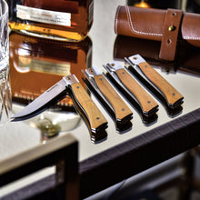 Load image into Gallery viewer, Messermeister Folding Steak Knife Set in Leather Roll - 4 Piece [Online Only]

