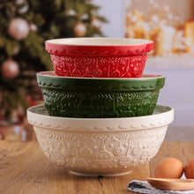 Load image into Gallery viewer, Mason Cash Red Deck the Halls Christmas Mixing Bowl Size 30 (Limited Edition)
