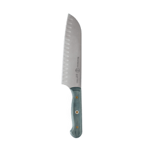Load image into Gallery viewer, Messermeister Custom Blue Kullens Santoku Knife - 7" [Online Only]
