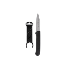 Load image into Gallery viewer, Messermeister Black Clip Point Parer with Matching Sheath - 3" [Online Only]
