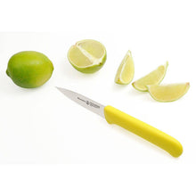 Load image into Gallery viewer, Messermeister Yellow Spear Point Parer with Matching Sheath - 3" [Online Only]
