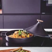 Load image into Gallery viewer, Alva Cast Enamel Moroccan Tagine Black— 3 QT. [Online Only]
