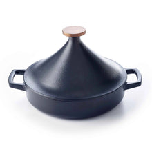 Load image into Gallery viewer, Alva Cast Enamel Moroccan Tagine Black— 3 QT. [Online Only]
