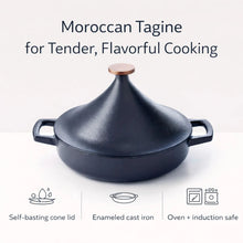 Load image into Gallery viewer, Alva Cast Enamel Moroccan Tagine Black— 3 QT. [Online Only]
