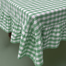 Load image into Gallery viewer, Moss Ruffled Gingham Tablecloth [Online Only]
