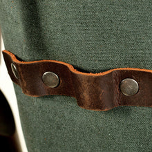 Load image into Gallery viewer, Green Canvas Apron With Leather [Online Only]
