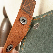 Load image into Gallery viewer, Green Canvas Apron With Leather [Online Only]

