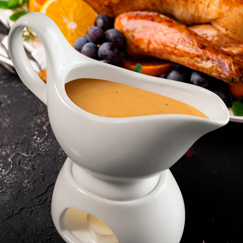 Ceramic Gravy Boat w/Warmer