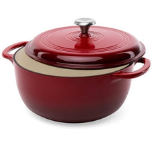 Load image into Gallery viewer, 6 Quart Large Red Enamel Cast-Iron Dutch Oven Kitchen Cookware [Online Only]
