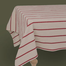 Load image into Gallery viewer, Red Stripe Linen Tablecloth [Online Only]
