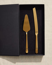 Load image into Gallery viewer, Oslo Matte Gold Stainless Steel 2 Piece Cake Service Set [Online Only]
