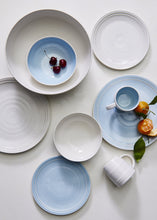 Load image into Gallery viewer, Lines Blue Stoneware 4 Piece Dinnerware Set, Service For 1 [Online Only]
