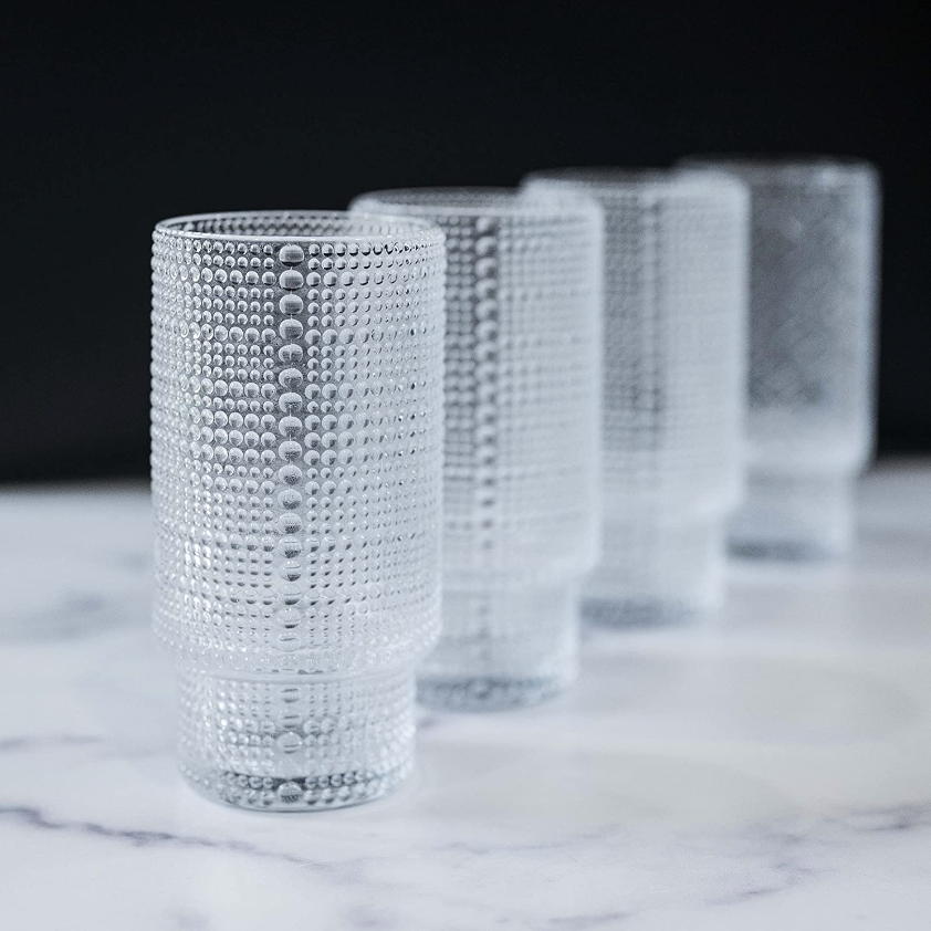 Hobnail Stackable Glass