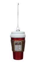 Load image into Gallery viewer, Glass &quot;Coffee&quot; To Go Cup Ornament
