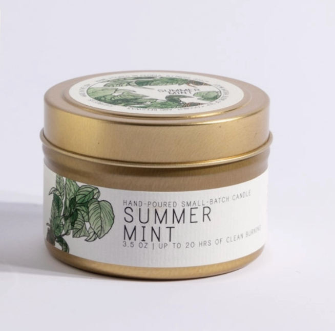 Summer Mint 3.5 Oz Just Bee Candle Tin